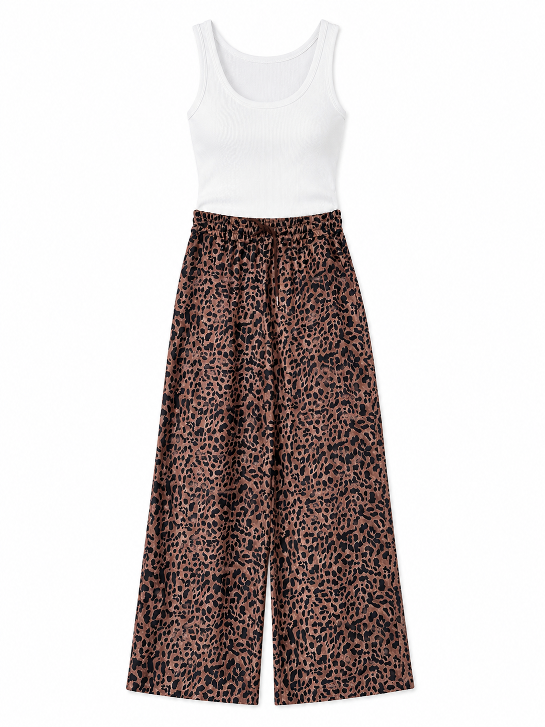 Wide Leg Leopard Print Pants