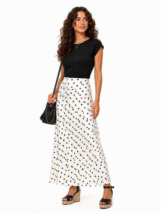 Polka Dots Midi Skirt