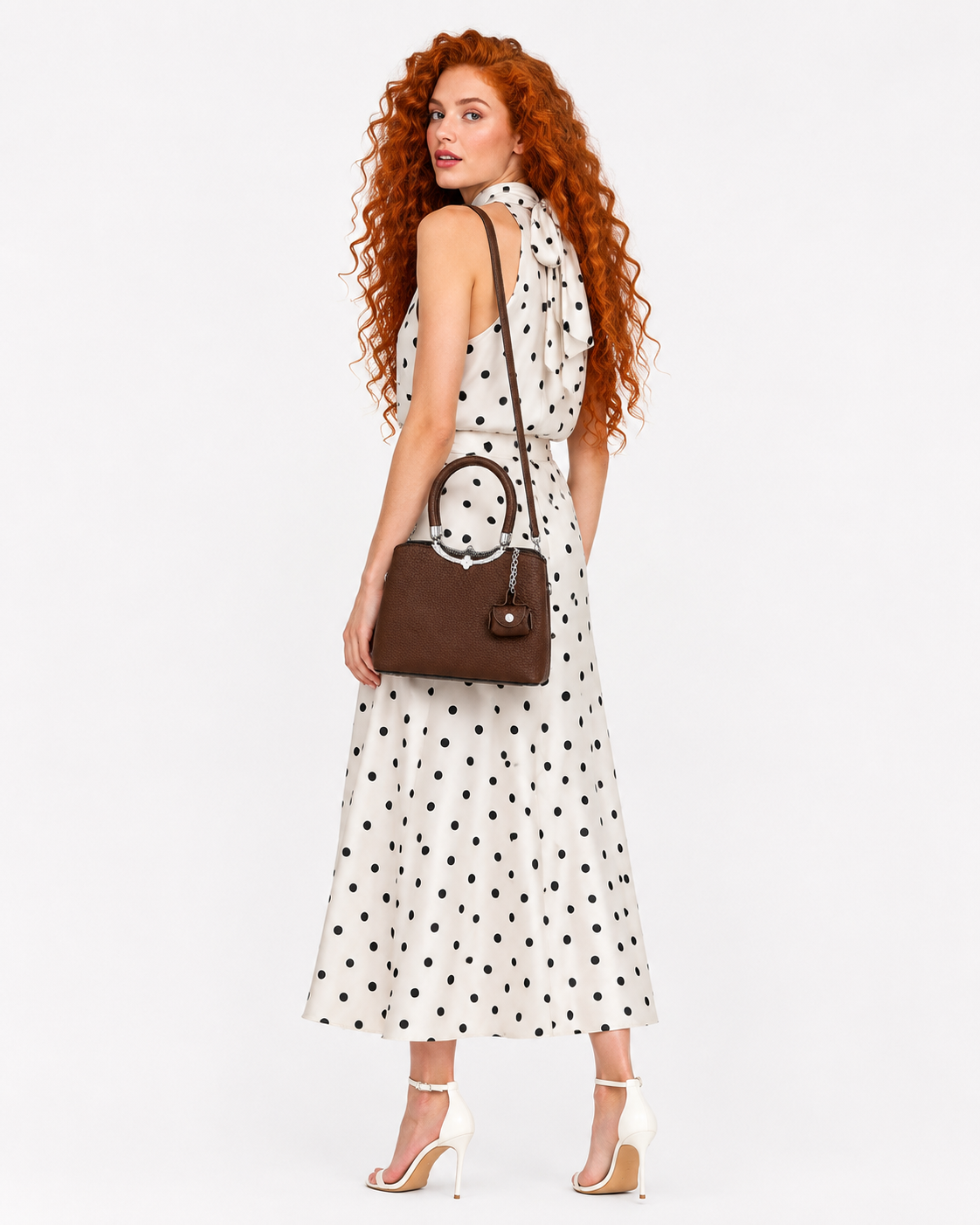 Polka Dots Asymmetric Choker Blouse