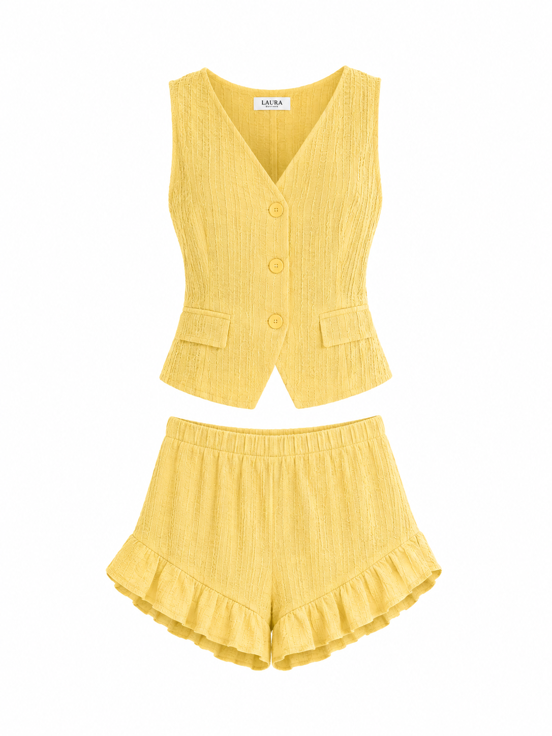 Lemon Mustard Textured Co-Ord Set