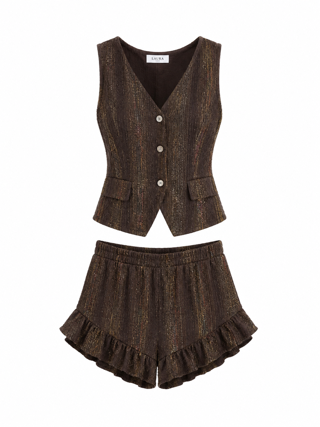 Brown Textured Co-Ord Set
