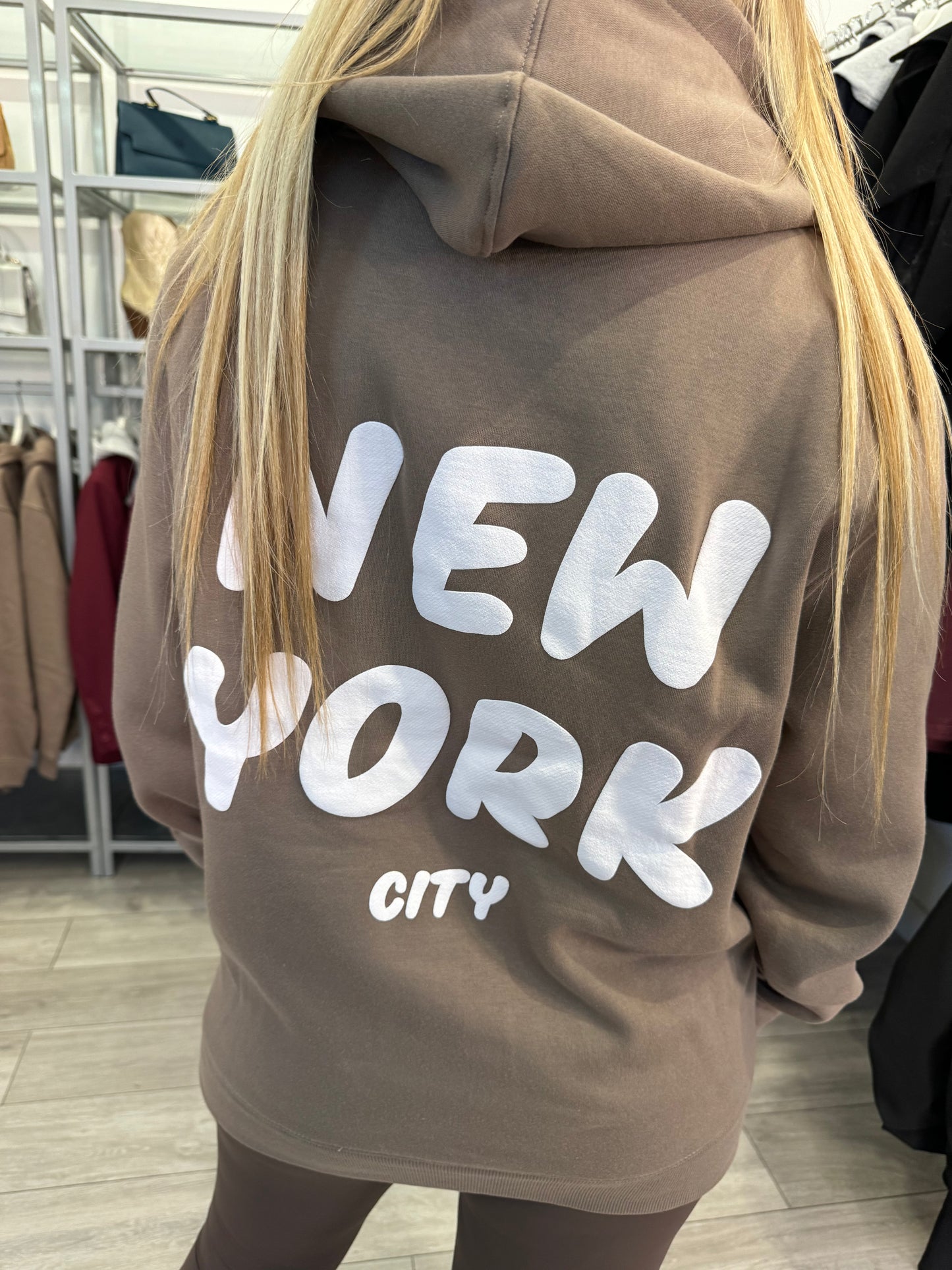 NEW YORK BUBBLE SLOGAN HOODIE