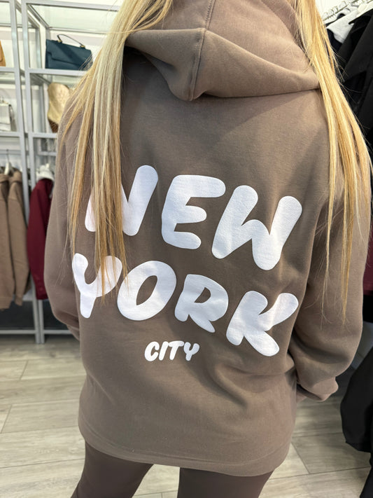 NEW YORK BUBBLE SLOGAN HOODIE
