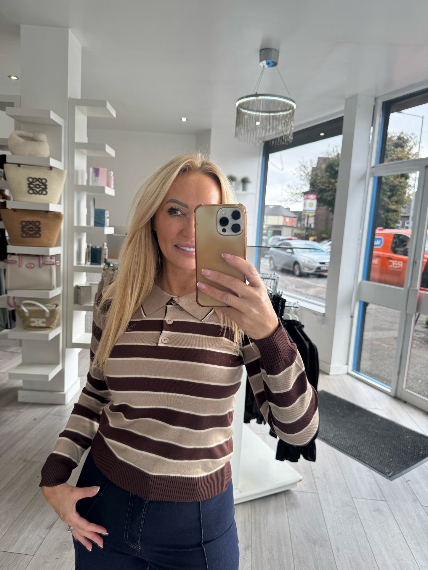 Paris Striped Polo Jumper