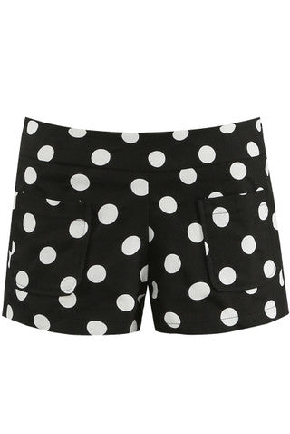 Polka Dot Low Rise Mini Shorts