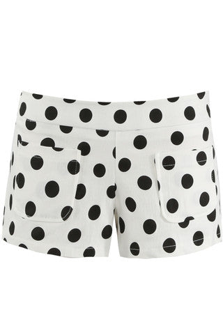 Polka Dot Low Rise Mini Shorts
