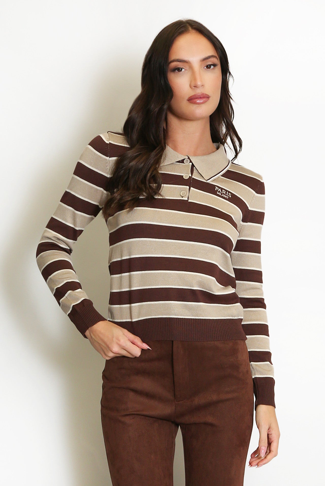 Paris Striped Polo Jumper
