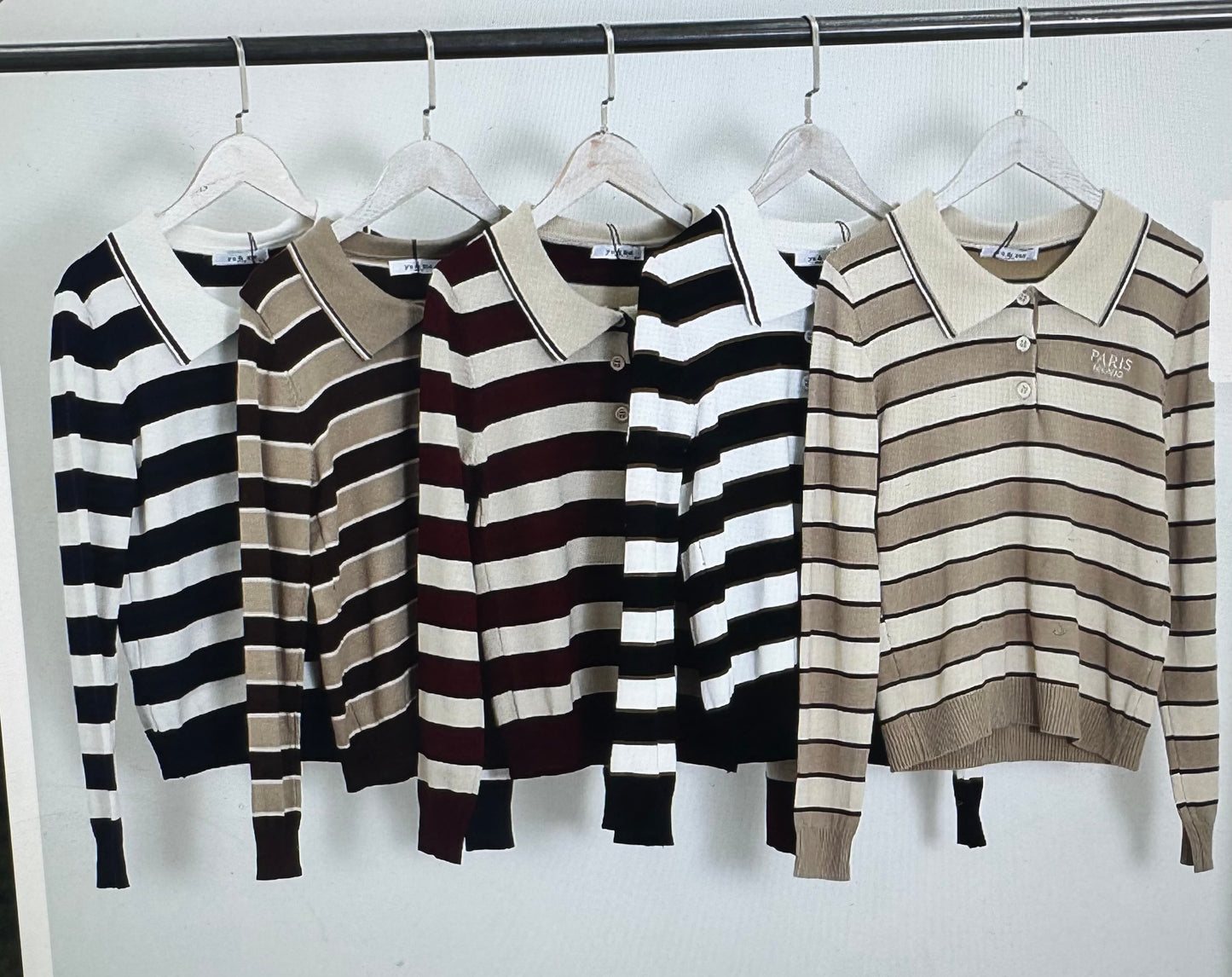 Paris Striped Polo Jumper