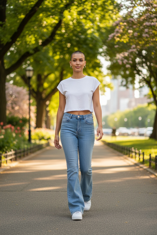Flare Mid Blue Leg Jeans