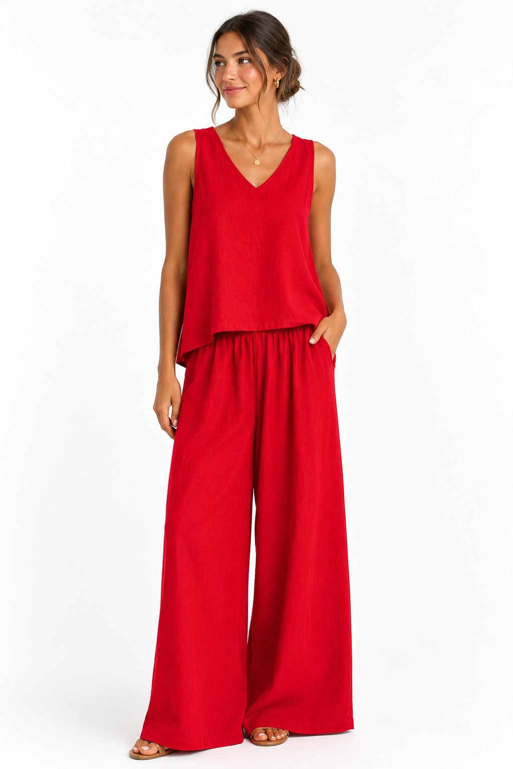 Red Two-Piece Co-Ord Set