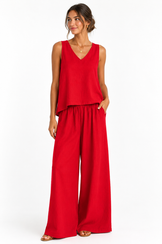 Red Two-Piece Co-Ord Set
